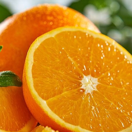 Orange sliced in half