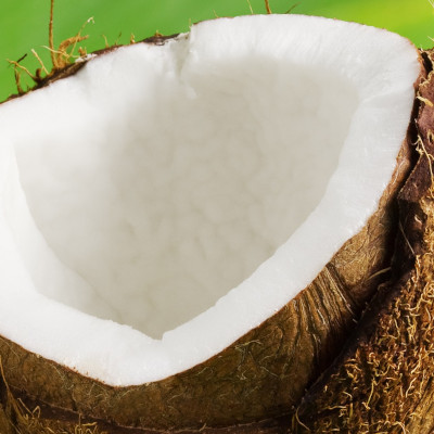 Coconut broken open